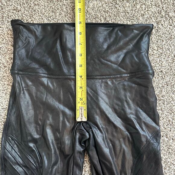 SPANX black moto faux leather leggings size M - Picture 11 of 11